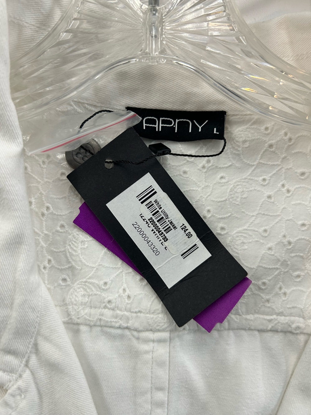 White Utility Button-Front Jacket by Rina - Picture 4 of 11